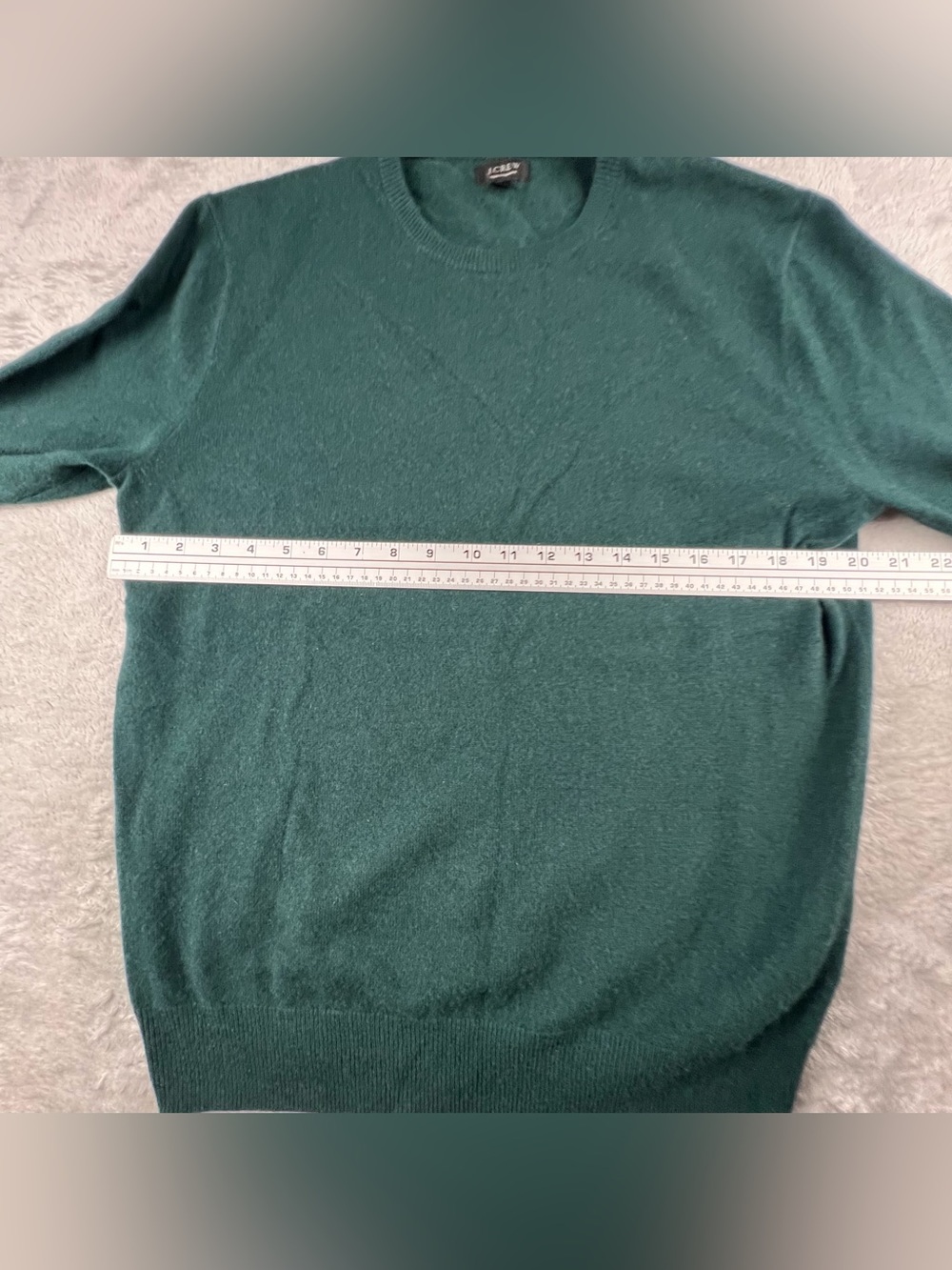J.Crew 100% Cashmere Sweater Mens Size M Green Crewneck Long Sleeve Luxury - Picture 5 of 13